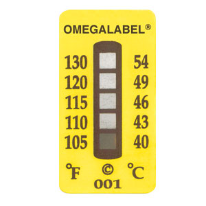 Nicht-reversible Temperaturaufkleber mit 5 Messpunkten