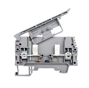 600V Disconnect and Fuse Block DIN Rail Mounted Terminal Blocks, 600 V, 6mm to 10mm, 16 Amp - 10 AWG | ASK T-Block Series Terminal Blocks