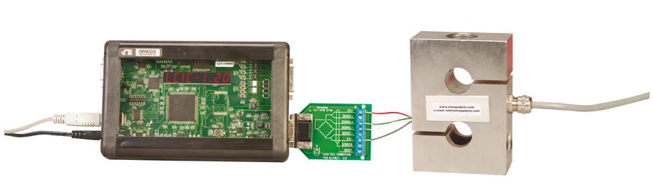 LCIC Schnittstellenkarte mit LCIC-DTREM Schraubklemmen-Adapter und LCM101 S-förmiger Lastzelle