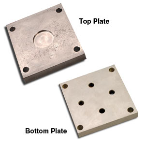 Top and Bottom Mounting Plates for LCM1001/LCM1011 Series Metric Load Cells, Alloy Steel, Ni Plated Steel or 17-4 Stainless Steel | LCM1000-BP4 and LCM1000-TP4