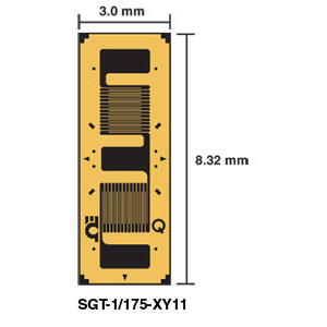 SGT-XY11 DMS - DMS in Messwertaufnehmer-Qualität mit zwei Elementen, 90° zweiachsige T-Rosette | SGT-XY11