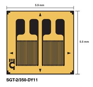 SGT-DY11 DMS in Messwertaufnehmer-Qualität - Zwei parallele Messgitter für Biegedehnung | SGT-DY11