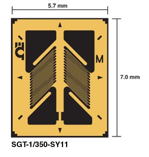 SGT-SY11 DMS in Messwertaufnehmer-Qualität - für Scherspannungs- oder Drehmoment-Anwendungen | SGT-SY11