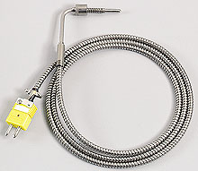 Low Cost Bayonet Style Thermocouples with Stainless Steel Cable | BT Series