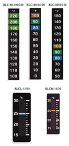 Reversible Liquid Crystal Temperature Label, Models RLC-80-(*), RLCL-15/30, RLCM-15/30 | RLC-80, RLCL, and RLCM Series